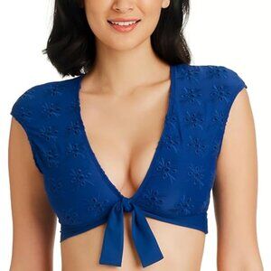 NWT Bleu Rod Beattie Tie Front Cap Sleeve Bikini Top 12